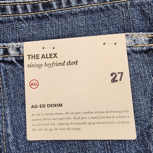 Adriano Goldshmeid AG The Alex Vintage Boyfriend Shorts NEW Size 27 - Picture 6 of 10